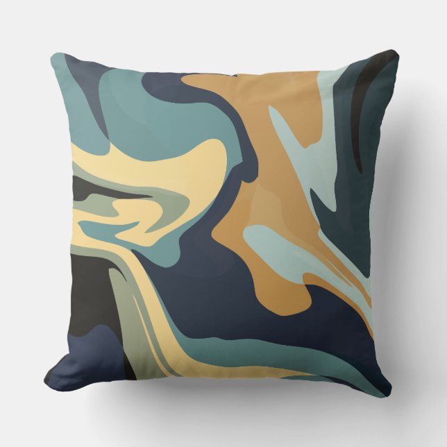 Soft Earthy Swirls in Calm Tones Kissen (Vorderseite)