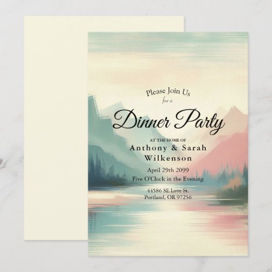 Soft Echoes of the Mountains Einladung (Vorne/Hinten)