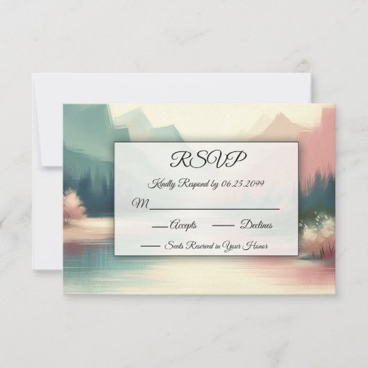 Soft Echoes of the Mountains RSVP Karte (Vorderseite)