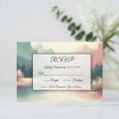 Soft Echoes of the Mountains RSVP Karte (Stehend Vorderseite)