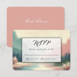 Soft Echoes of the Mountains Wedding RSVP Karte