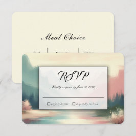 Soft Echoes of the Mountains Wedding RSVP Karte