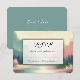 Soft Echoes of the Mountains Wedding RSVP Karte
