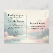 Soft Echoes of the Mountains Wedding RSVP Postcard Einladungspostkarte (Rückseite)
