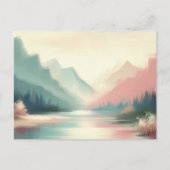 Soft Echoes of the Mountains Wedding RSVP Postcard Einladungspostkarte (Vorderseite)