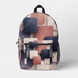  Soft edged-cubes with metallic accents AI art  Bedruckter Rucksack