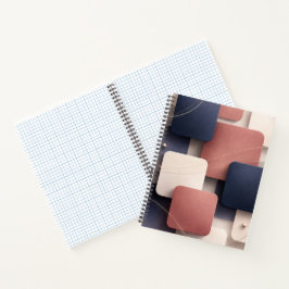 Soft edged-cubes with metallic accents AI art  Notizblock