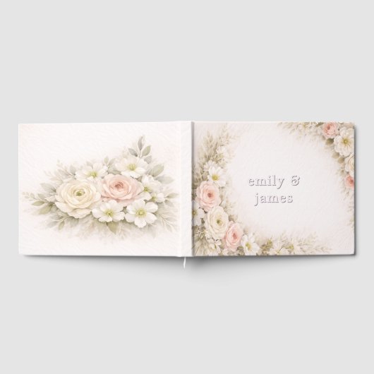 Soft Editorial Botanical Wedding Gästebuch (Voll)