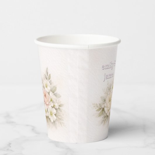 Soft Editorial Botanical Wedding Pappbecher (Rechts)