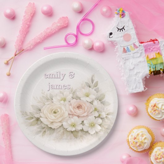 Soft Editorial Botanical Wedding Pappteller (Party)