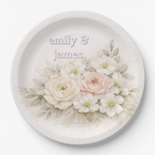 Soft Editorial Botanical Wedding Pappteller (Vorderseite)