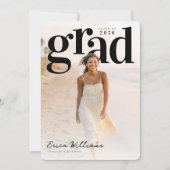 Soft Editorial Grad PhotoPop Graduation Einladung (Vorderseite)