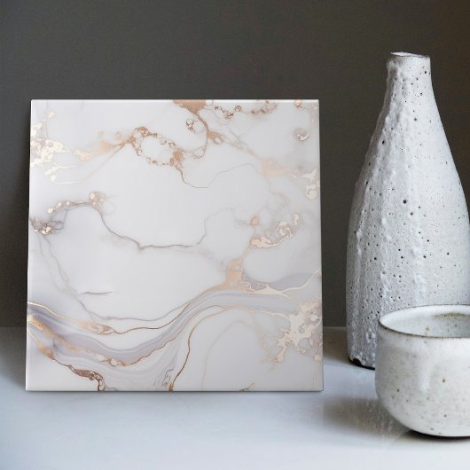 Soft Elegance Rose Gold Marmorvene Textur Fliese