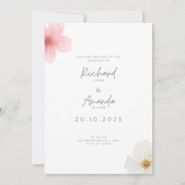 Soft Elegant Floral Wedding Einladung