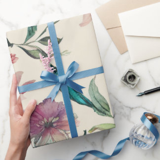 Soft Elegant Handpainted Floral Wedding & Bridal  Geschenkpapier