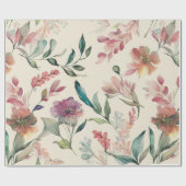 Soft Elegant Handpainted Floral Wedding & Bridal Geschenkpapier (Flach)