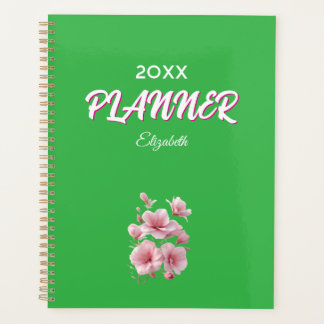 Soft Elegant Pink Floral Personalized Planer