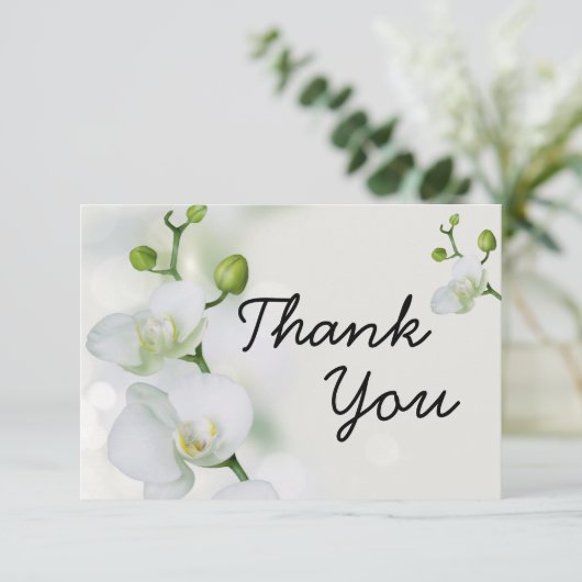 Soft Elegante Orchid Dankeskarte (Stehend Vorderseite)