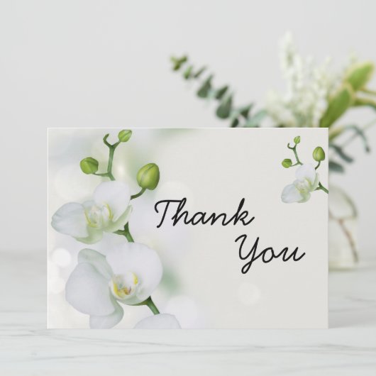Soft Elegante Orchid Dankeskarte (Stehend Vorderseite)