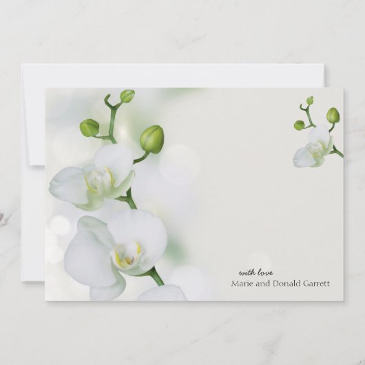 Soft Elegante Orchid Dankeskarte (Rückseite)