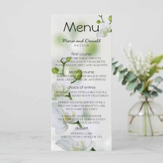 Soft Elegante Orchid Menükarte (Stehend Vorderseite)