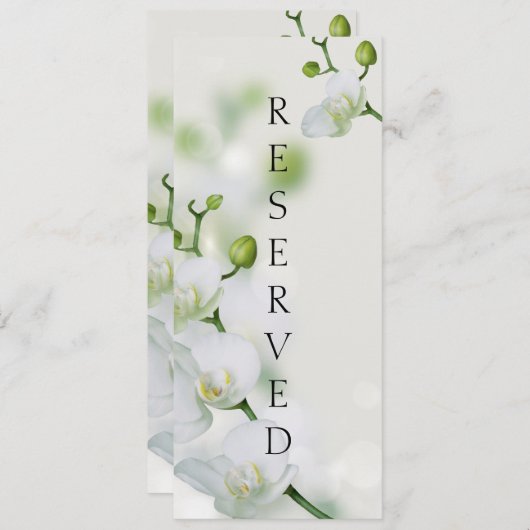 Soft Elegante Orchid Reservierte Stuhl Unterschrif Menükarte (Vorne/Hinten)