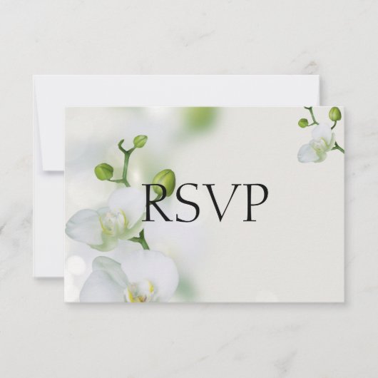 Soft Elegante Orchid RSVP Karte (Vorderseite)