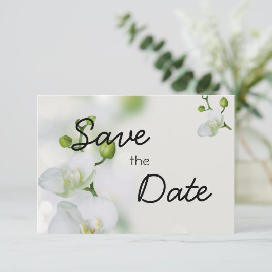 Soft Elegante Orchid Save The Date (Stehend Vorderseite)