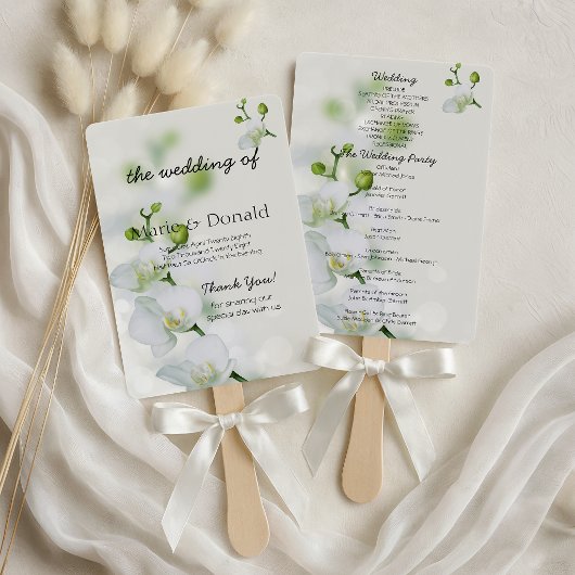 Soft Elegante Orchid Wedding Program Fächer