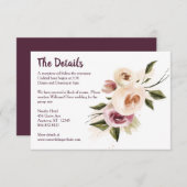 Soft Elegante Rose Burgundy Cream Frame Begleitkarte (Vorne/Hinten)