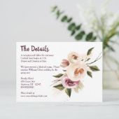 Soft Elegante Rose Burgundy Cream Frame Begleitkarte (Stehend Vorderseite)