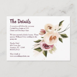 Soft Elegante Rose Burgundy Cream Frame Begleitkarte