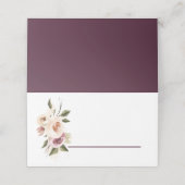 Soft Elegante Rose Burgundy Cream Frame Platzkarte (Außenseite Aufgefaltet)