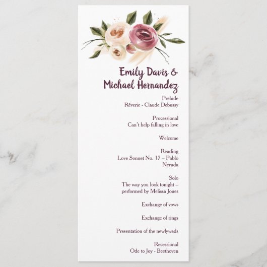 Soft Elegante Rose Burgundy Cream Frame Programm (Vorderseite)
