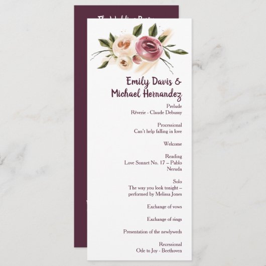 Soft Elegante Rose Burgundy Cream Frame Programm (Vorne/Hinten)