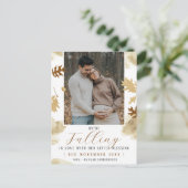 Soft elegantes Foto der Herbstschwangerschaft Postkarte (Stehend Vorderseite)