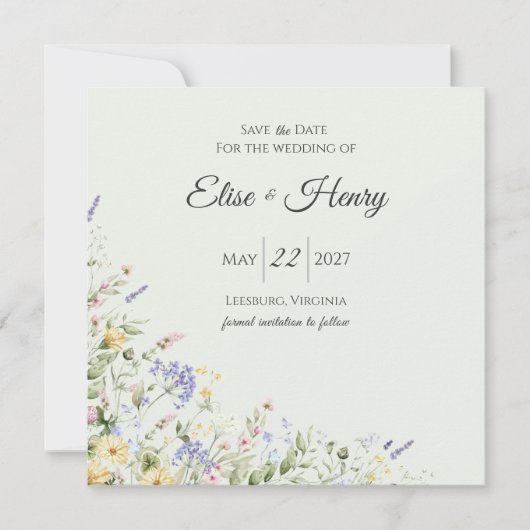 Soft English Garden Save the Date (Vorderseite)