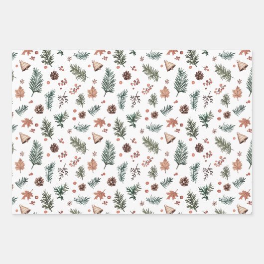 Soft Evergreen Gingham Monogram Geschenkpapier Set (Vorderseite 3)