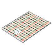 Soft Evergreen Gingham Monogram Notizblock (Linke Seite)