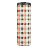 Soft Evergreen Gingham Monogram Thermosbecher (Rückseite)