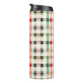 Soft Evergreen Gingham Monogram Thermosbecher (Nach rechts gedreht)