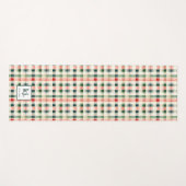 Soft Evergreen Gingham Monogram Yogamatte (Vorderseite (Horizontal))