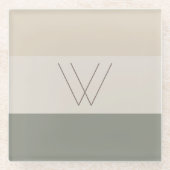 Soft Evergreen, Off White, Tan & Brown Glasuntersetzer (Vorderseite)