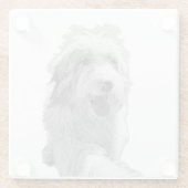 Soft Eyes, Solid Surface – Monochrome Dog Portrait Glasuntersetzer (Rückseite)