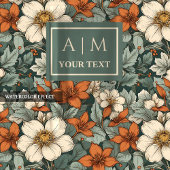 Soft Fall Flowers Olive Green Terracotta Accent   Fleecedecke