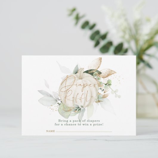 Soft Fall Pumpkin Botanische Blätter Windelwindeln Begleitkarte (Stehend Vorderseite)