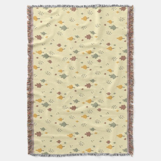 Soft Fall Vibe" Scattered Leaf Decke (Vorderseite Vertikal)