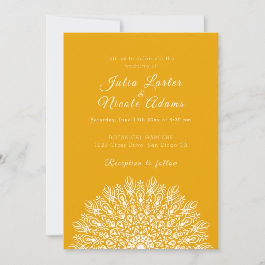 Soft Feather Dry Pampas Grass Mandala Wedding Einladung (Vorderseite)