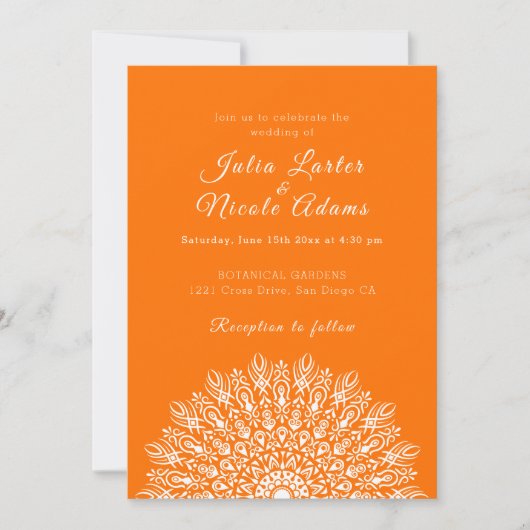 Soft Feather Dry Pampas Grass Mandala Wedding Einladung (Vorderseite)