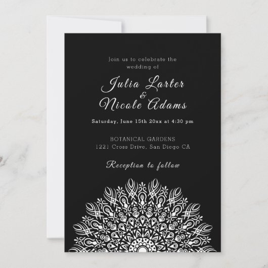 Soft Feather Dry Pampas Grass Mandala Wedding Einladung (Vorderseite)